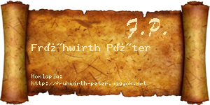 Frühwirth Péter névjegykártya