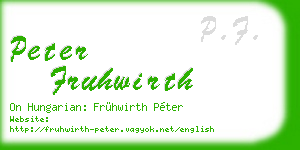 peter fruhwirth business card