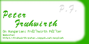 peter fruhwirth business card